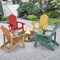 Costway Patio HIPS Adirondack Chair with Cup Holder Weather Resistant Outdoor 380 LBS Black/Teak/Green/Navy/Red/Gray/White/Yellow